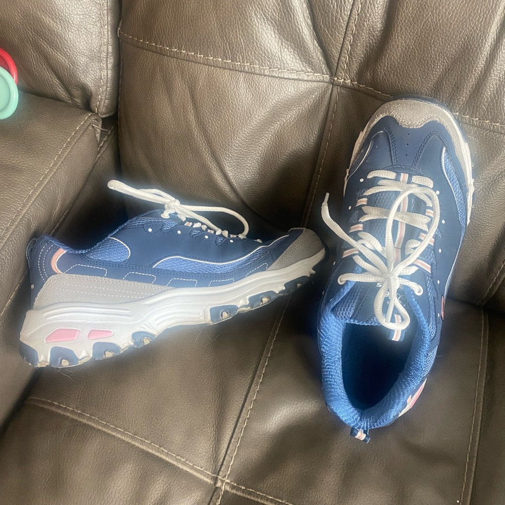 Skechers Blue and White Women's Sneakers
